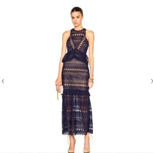 Self-Portrait Tierdrop Paneled Lace Maxi Dress